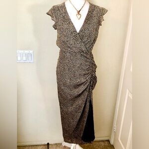 BANANA REPUBLIC chiffon like cocktail dress. Adjustable tie for hemline EUC SZ 0